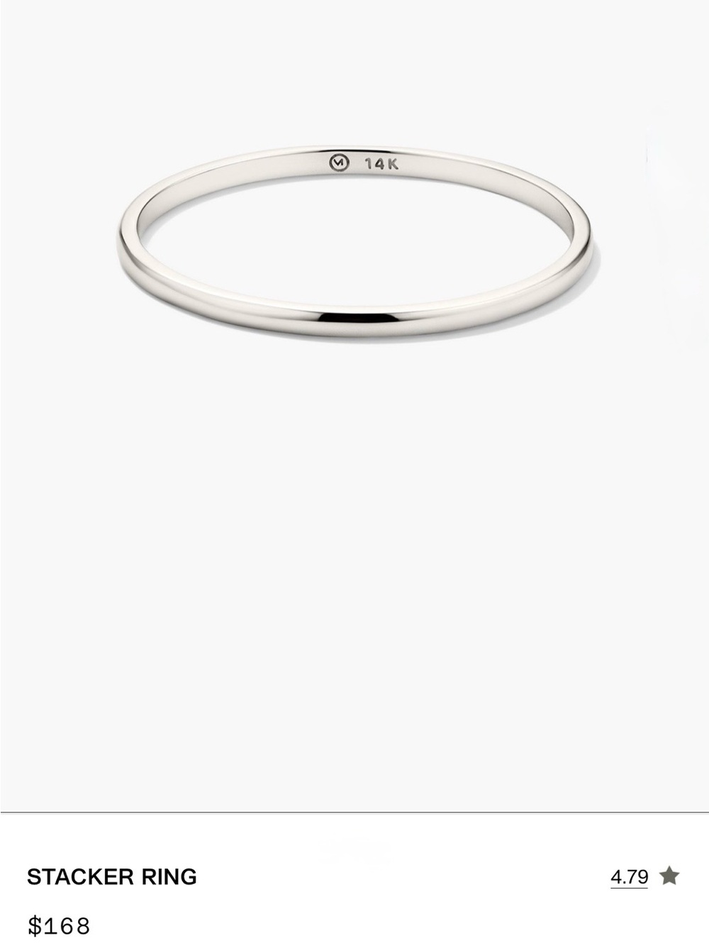 Mejuri Stacker Ring 14K white gold | size 5